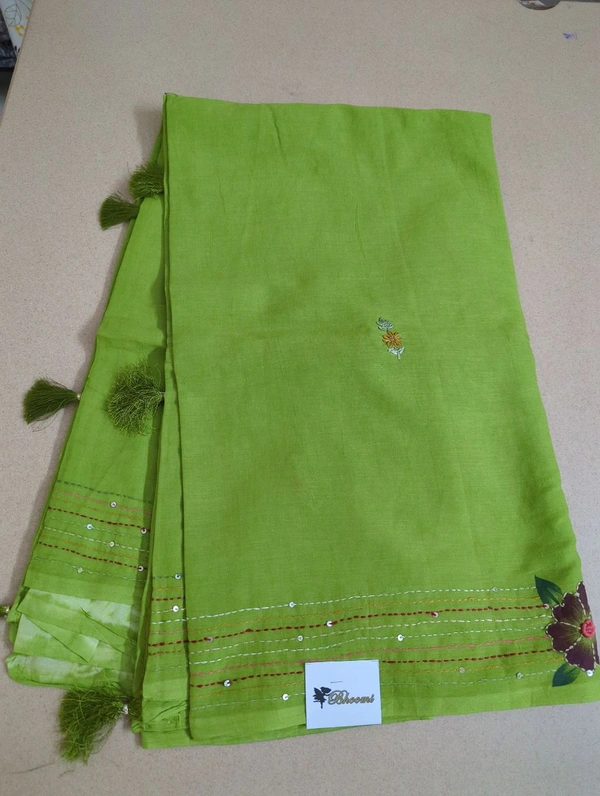 Pure Mul Mul Cotton With Work - Pastel Green