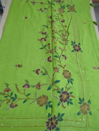 Pure Mul Mul Cotton With Work - Pastel Green