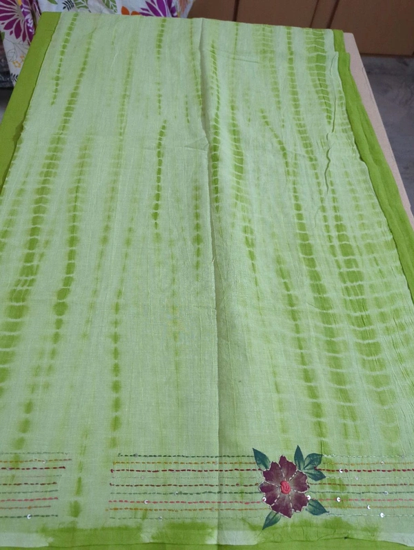 Pure Mul Mul Cotton With Work - Pastel Green
