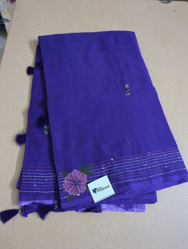 Pure Mul Mul Cotton With Work - Electric Violet