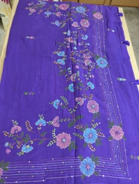 Pure Mul Mul Cotton With Work - Electric Violet