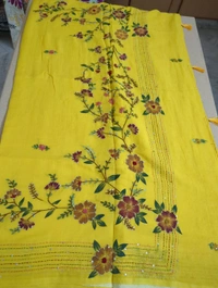 Pure Mul Mul Cotton With Work - Yellow