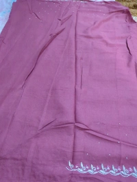 Satin With Maggam Work - Fuchsia Pink
