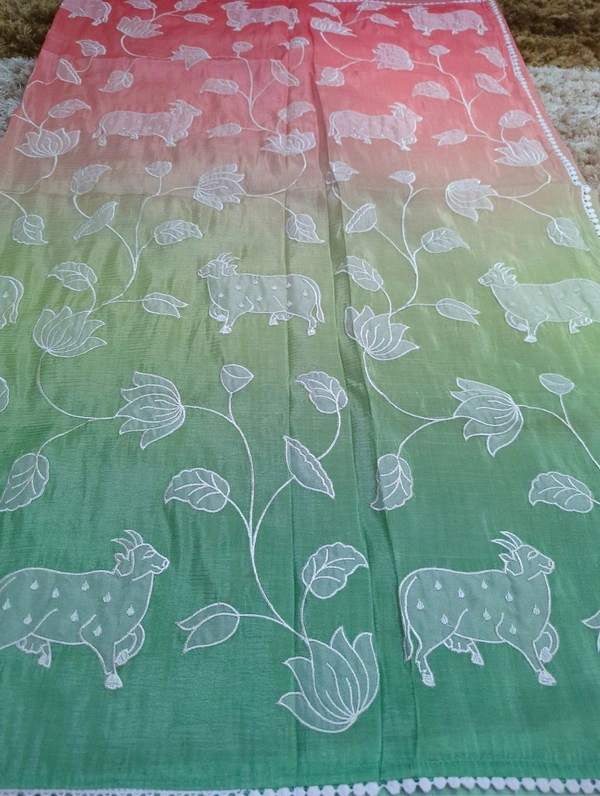 Tusser Crush With Work - green and white