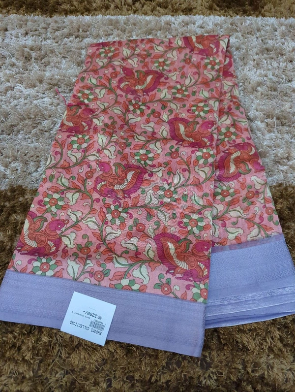 Pure Chanderi Digital - Tickle Me Pink