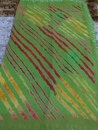 Pure Georgette With Handwork  - Green
