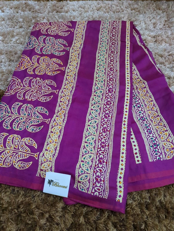 Pure Musheerabad silk With Handwork  - Purple