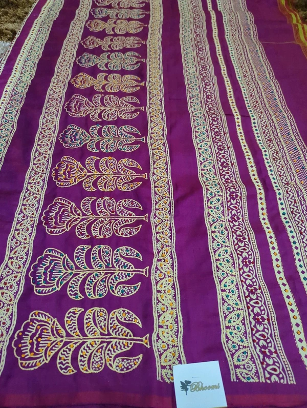 Pure Musheerabad silk With Handwork  - Purple