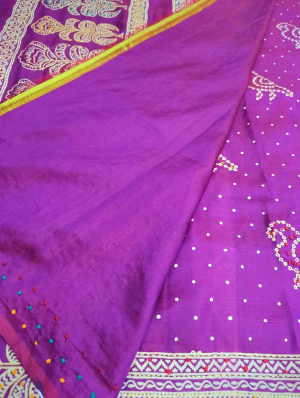 Pure Musheerabad silk With Handwork  - Purple