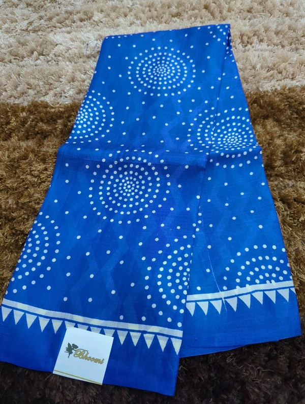 Pure Handloom Silk Digital  - Blue