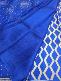 Pure Handloom Silk Digital  - Blue