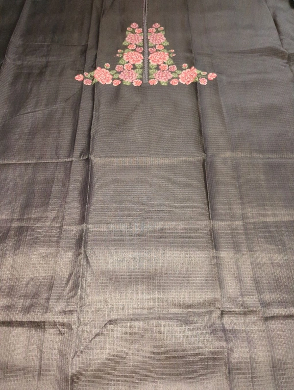 Pure Kota Embroidery Unstitched Suit  - Mine Shaft