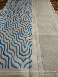Designer Tussar Digital  - blue