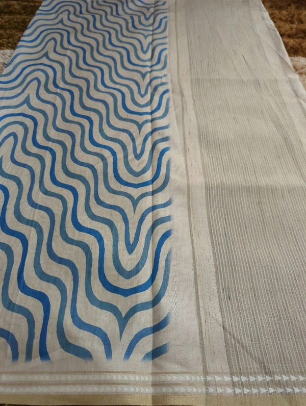 Designer Tussar Digital  - blue