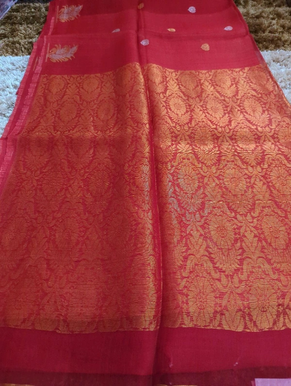 Pure Handloom Muslin - Red