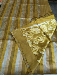 Pure Handloom Tissue  Tusser  - Gold