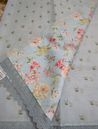 Designer Kota Embroidery  - Gray