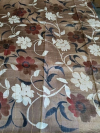 Pure Handloom Tusser Checks  - Cameo