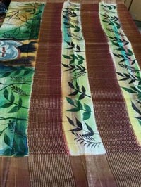 Pure Handloom Tusser Checks  - Picasso