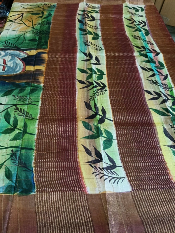 Pure Handloom Tusser Checks  - Picasso