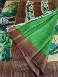 Pure Handloom Tusser Checks  - Picasso
