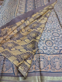 Pure Chinnon Ajarakh - yellow