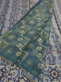 Pure Chinnon Ajarakh - blue