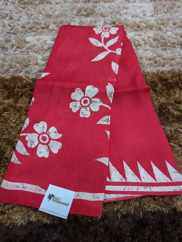 Pure Handloom Silk Digital  - Red
