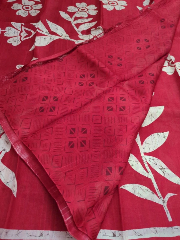 Pure Handloom Silk Digital  - Red