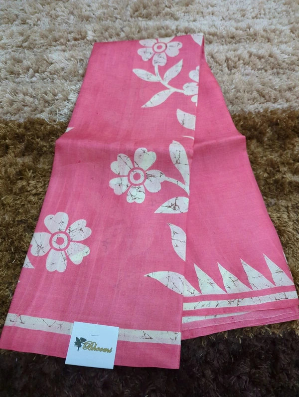 Pure Handloom Silk Digital  - Tickle Me Pink