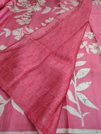 Pure Handloom Silk Digital  - Tickle Me Pink