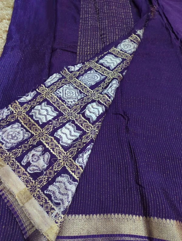 Pure Chinnon With Bandhej Blouse  - Seance