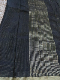 Pure Chinnon With Bandhej Blouse  - Black