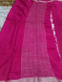 Pure Chinnon With Bandhej Blouse  - Wild Watermelon