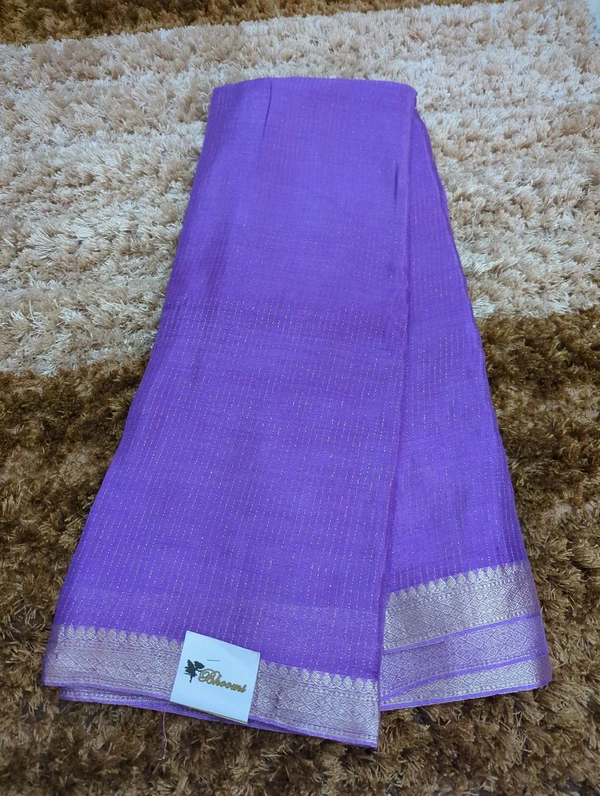 Pure Chinnon With Bandhej Blouse  - Electric Violet