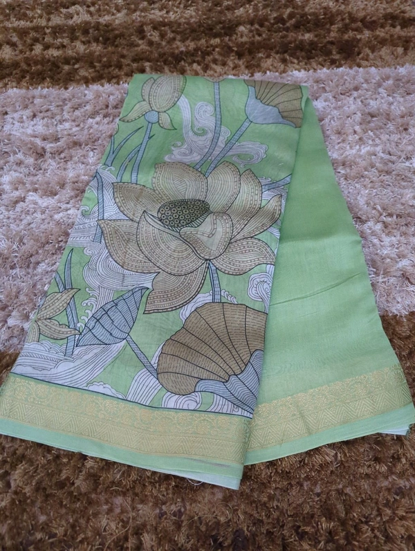 Pure Chanderi Digital - green