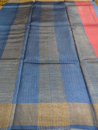 Pure Handloom Tusser Digital  - blue