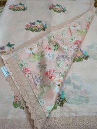 Designer Kota Work - Peach Orange