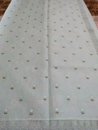Designer Kota Embroidery  - Mint Green
