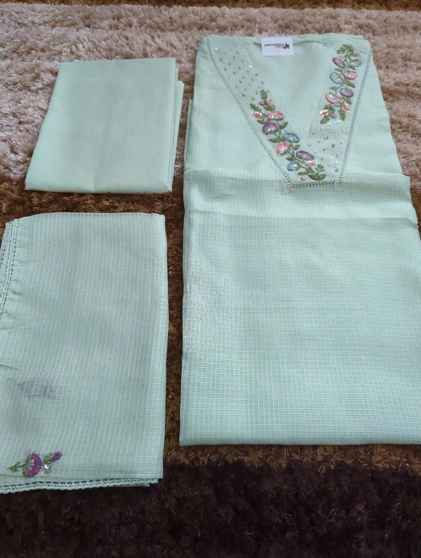 Pure Kota 3 Piece Material  - green
