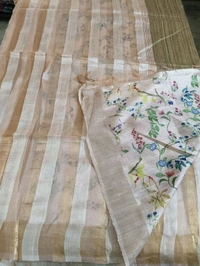 Pure Handloom Tissue  Tusser  - Pink light
