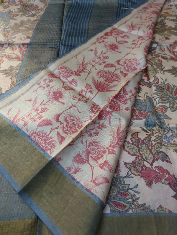 Pure Handloom Tusser Digital - Sundown