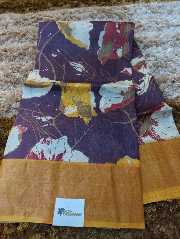 Pure Handloom Tusser Digital  - Brown