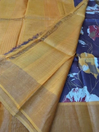 Pure Handloom Tusser Digital  - Brown