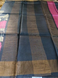 Pure Handloom Tusser Digital  - Black