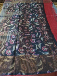 Pure Handloom Tusser Digital  - Black
