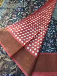 Pure Handloom Tusser Digital  - Black