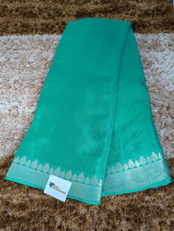 Pure Chinnon With Bandhej Blouse - teal