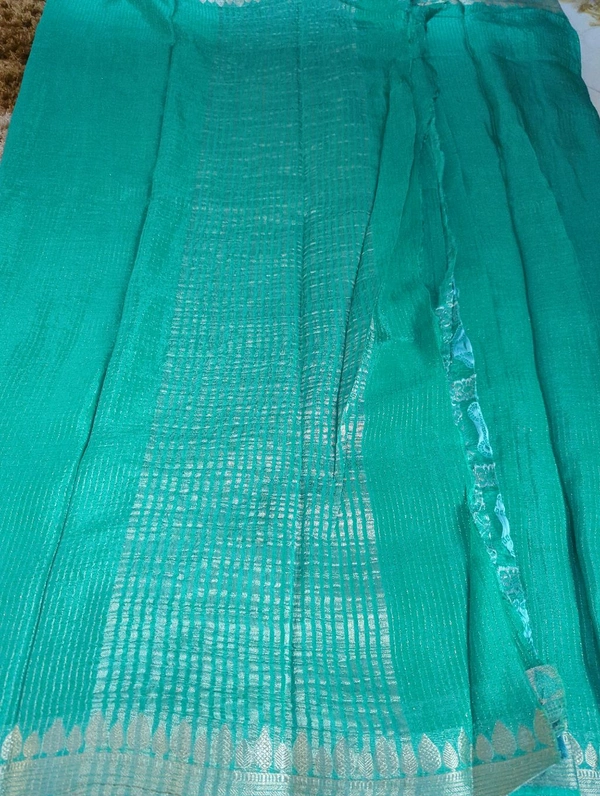 Pure Chinnon With Bandhej Blouse - teal