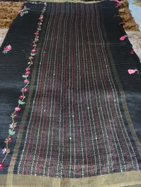 Pure Handloom Lenin Silk - Black